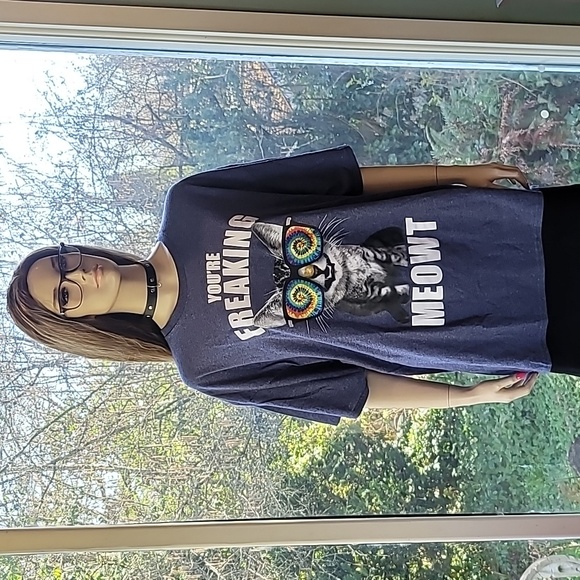 MEOW CAT 🐈 tshirt. Mens 2X 2xl xxl - Picture 2 of 3